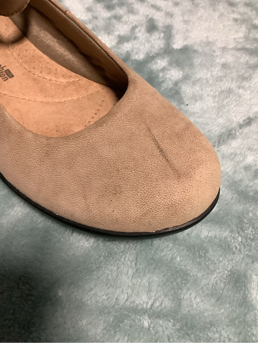 Clarks Medor Nina Tan Ballet Flat/Mary Jane with Ankle Strap Comfort Sz 7 - Picture 6 of 10